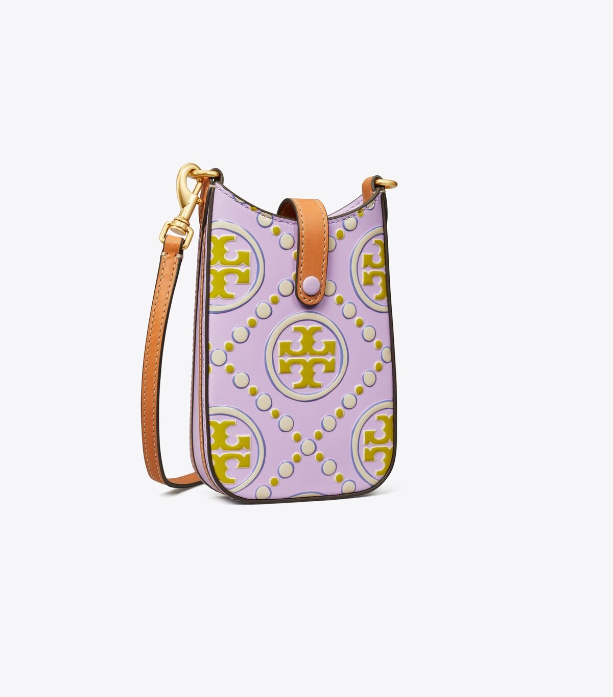 Women's Tory Burch T Monogram Contrast Embossed Phone Crossbody Bags Lavender / White | ODXCYL-690 - Tory Burch Outlet Sale