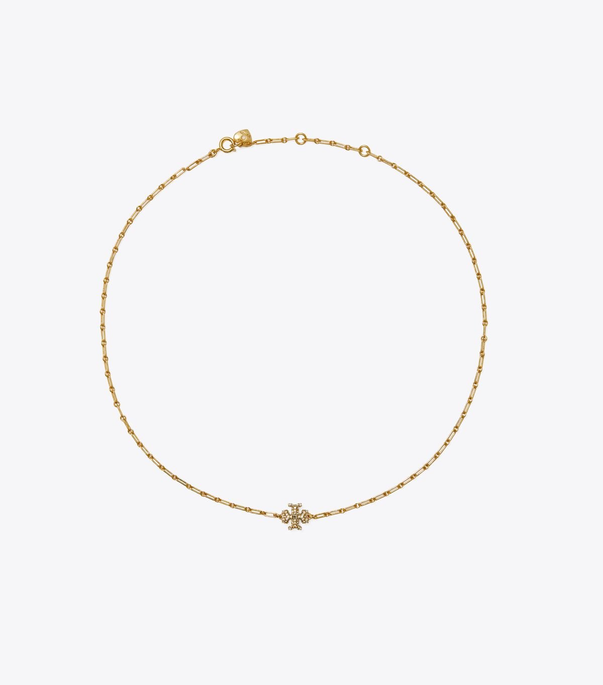 Women's Tory Burch Roxanne Chain Pavé Pendant Necklace Gold | SPRUFL-753 - Tory Burch Outlet Sale