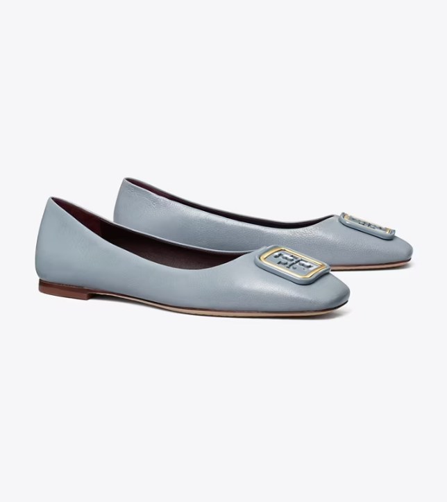 Women's Tory Burch Georgia Flat Shoes Blue | XIQDAR-538 - Tory Burch Outlet Sale