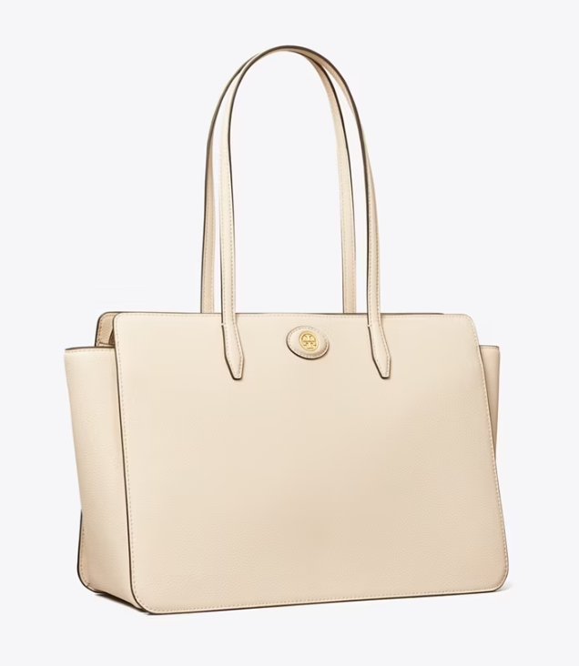 Women's Tory Burch Robinson Pebbled Handbag Cream | NILWSM-105 - Tory Burch Outlet Sale