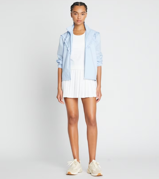 Women's Tory Burch Ruffle Windbreaker Azure | UWGAKP-415 - Tory Burch Outlet Sale