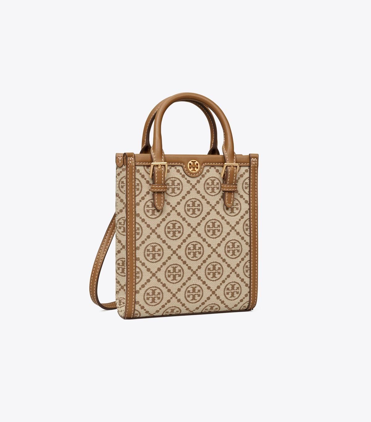 Women's Tory Burch Mini T Monogram Tote Bags Brown | WDAZJR-650 - Tory Burch Outlet Sale