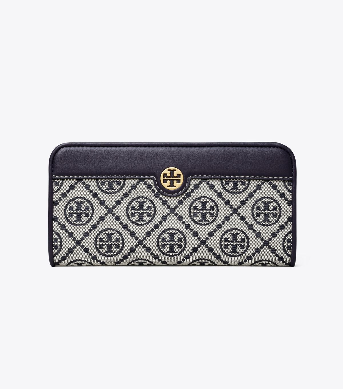 Women's Tory Burch T Monogram Zip Slim Wallets Navy | LSUKXI-871 - Tory Burch Outlet Sale