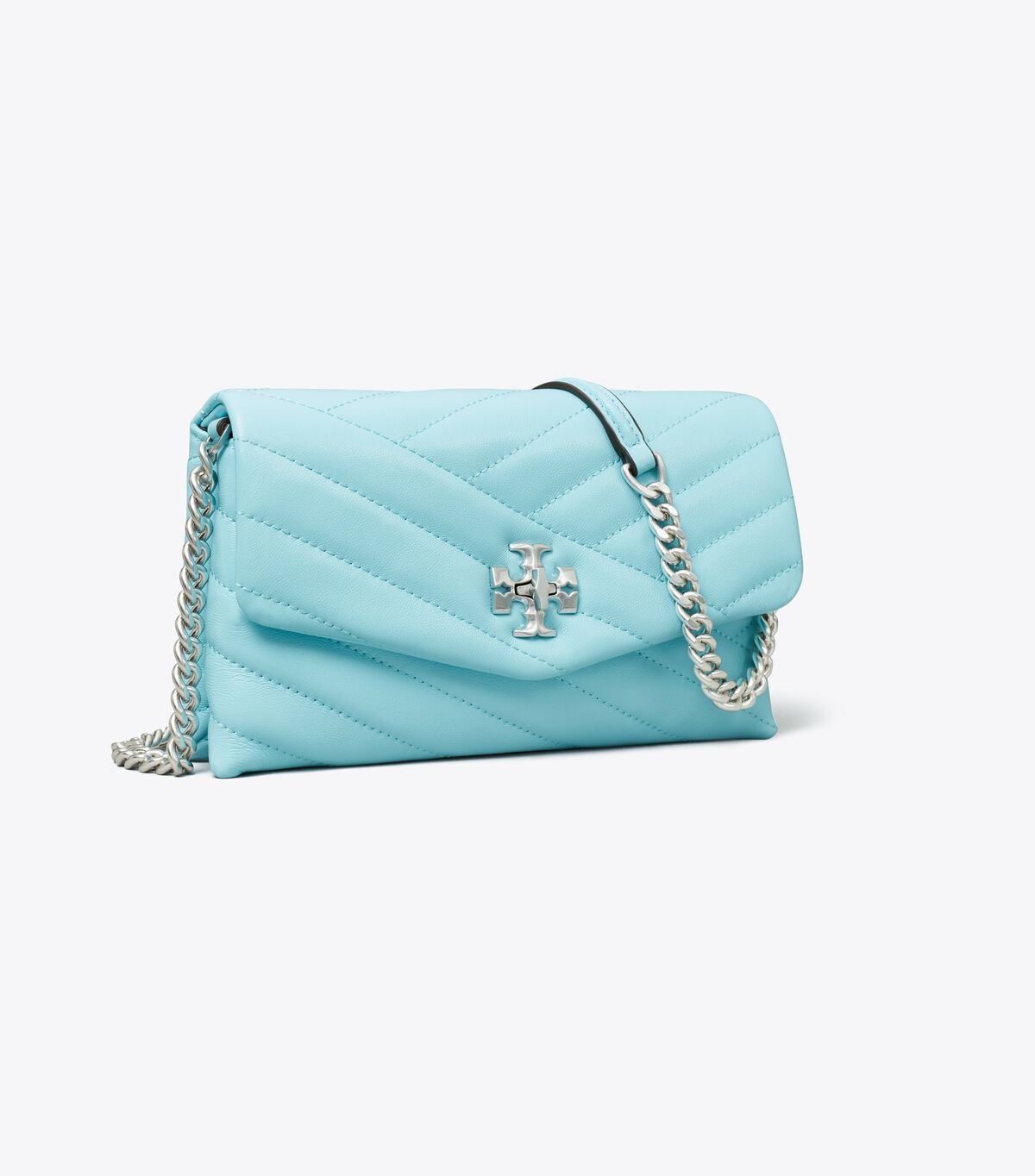 Women's Tory Burch Kira Chevron Chain Crossbody Bags Light Blue | LZUFYP-289 - Tory Burch Outlet Sale