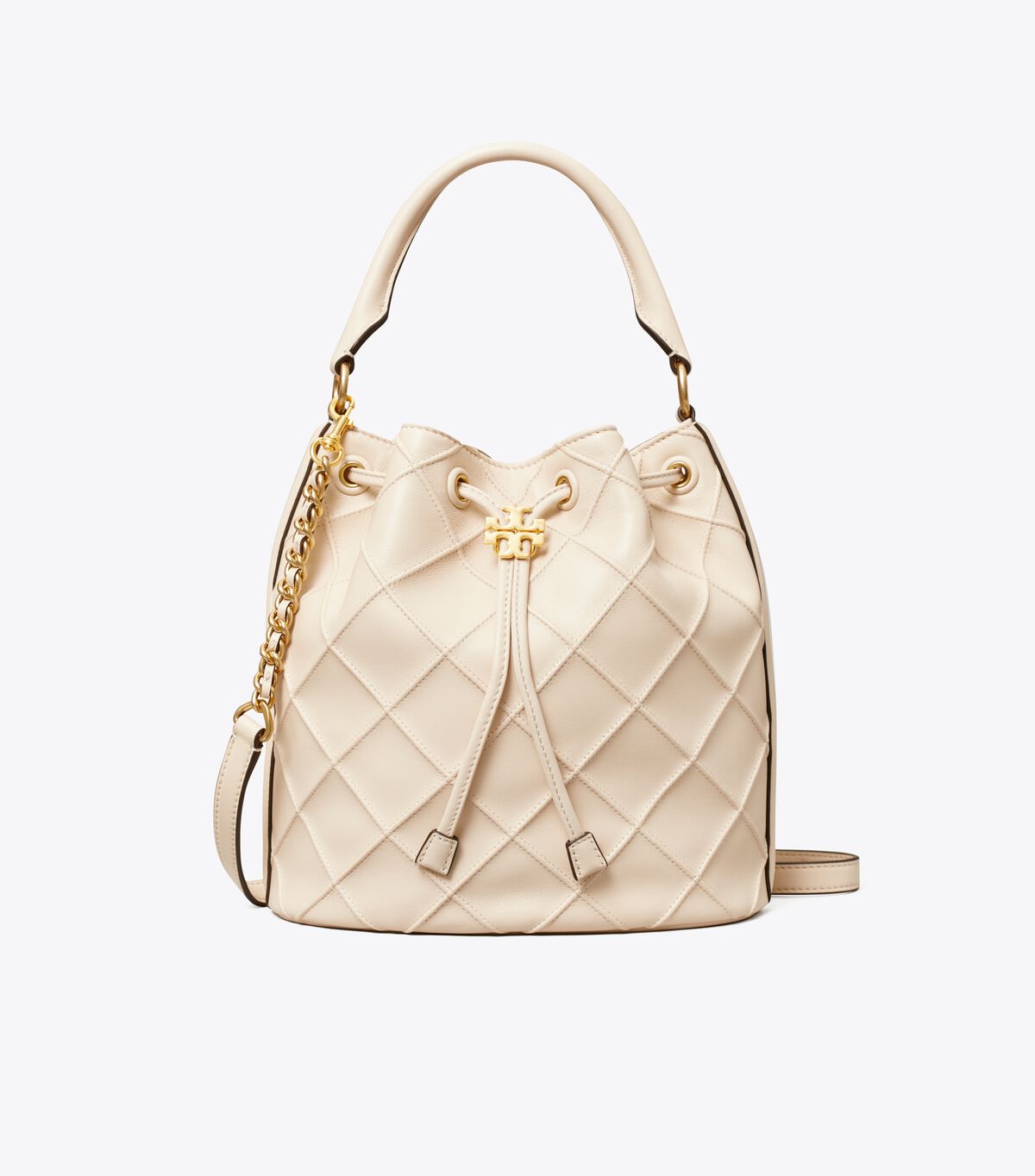 Women's Tory Burch Large Fleming Soft Bucket Bags Cream | FVMJWN-217 - Tory Burch Outlet Sale