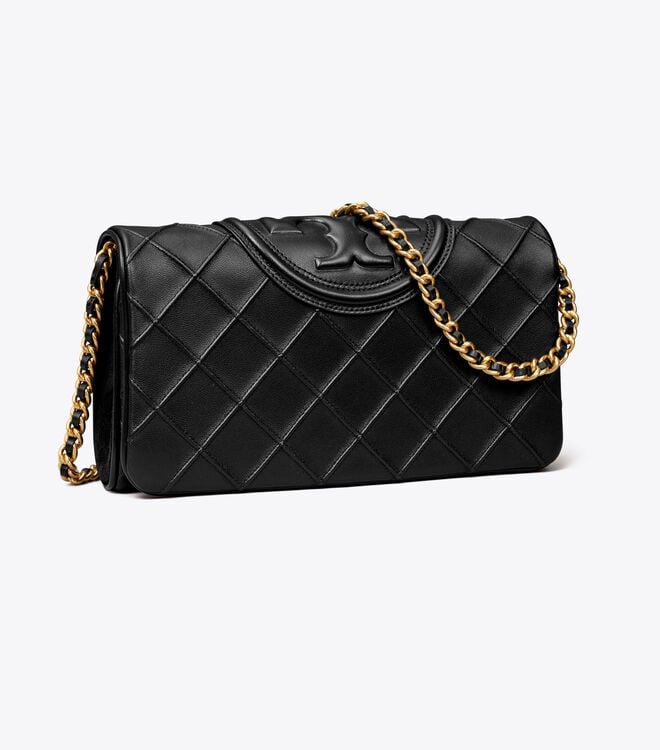 Women's Tory Burch Fleming Soft Clutch Crossbody Bags Black | PEVGQF-703 - Tory Burch Outlet Sale
