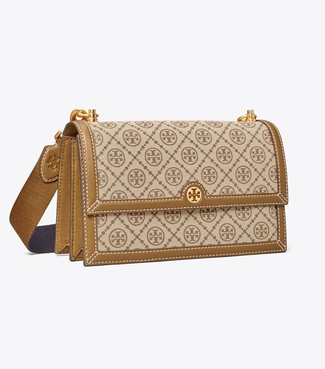 Women's Tory Burch T Monogram Shoulder Bags Beige | LQVNYK-187 - Tory Burch Outlet Sale