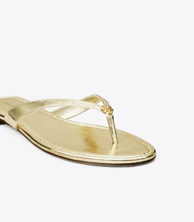 Women's Tory Burch Classic Flip Flops Gold | ZBWAFQ-738 - Tory Burch Outlet Sale