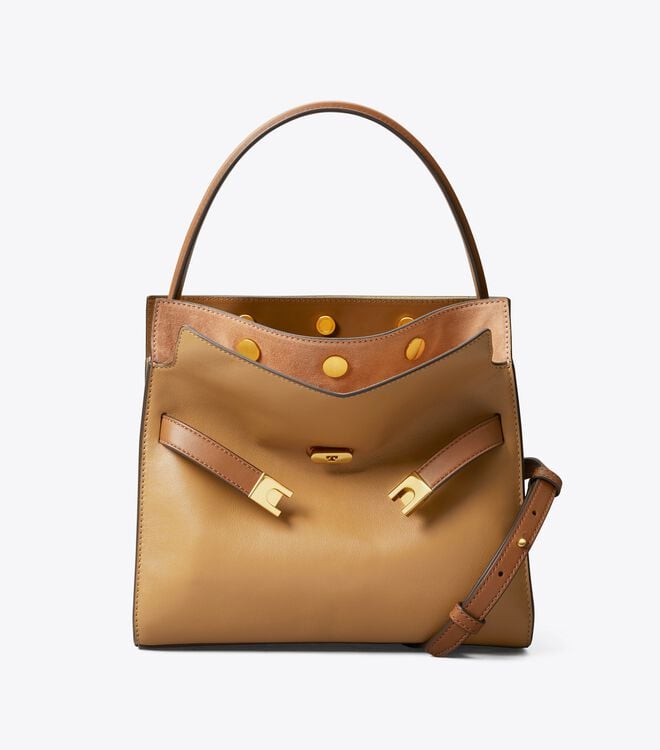 Women's Tory Burch Small Lee Radziwill Satchel Bags Brown | ZPYKBD-042 - Tory Burch Outlet Sale