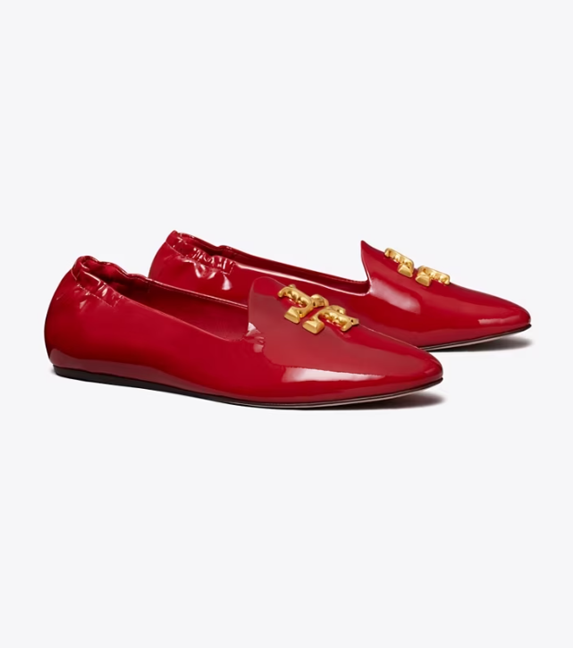 Women's Tory Burch Eleanor Flat Shoes Red | XIZNQT-531 - Tory Burch Outlet Sale