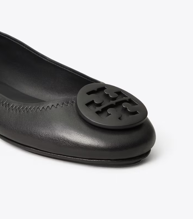 Women's Tory Burch Minnie Travel Flat Shoes Black | KLNMOS-813 - Tory Burch Outlet Sale