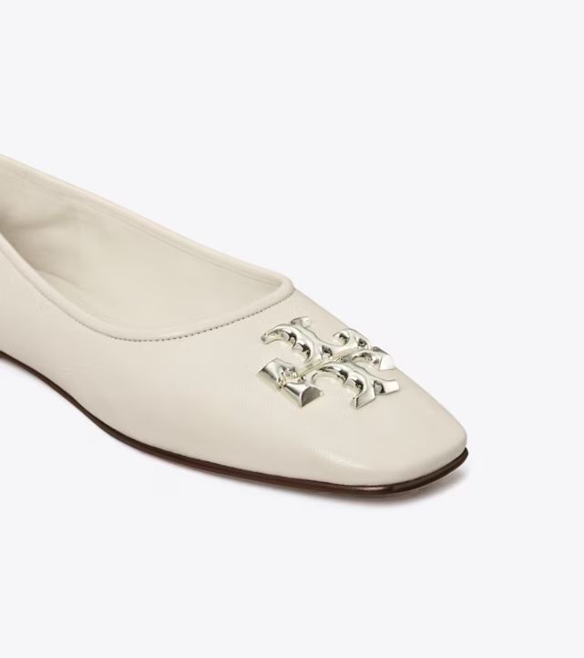 Women's Tory Burch Eleanor Flat Shoes Cream | HWQLCJ-652 - Tory Burch Outlet Sale