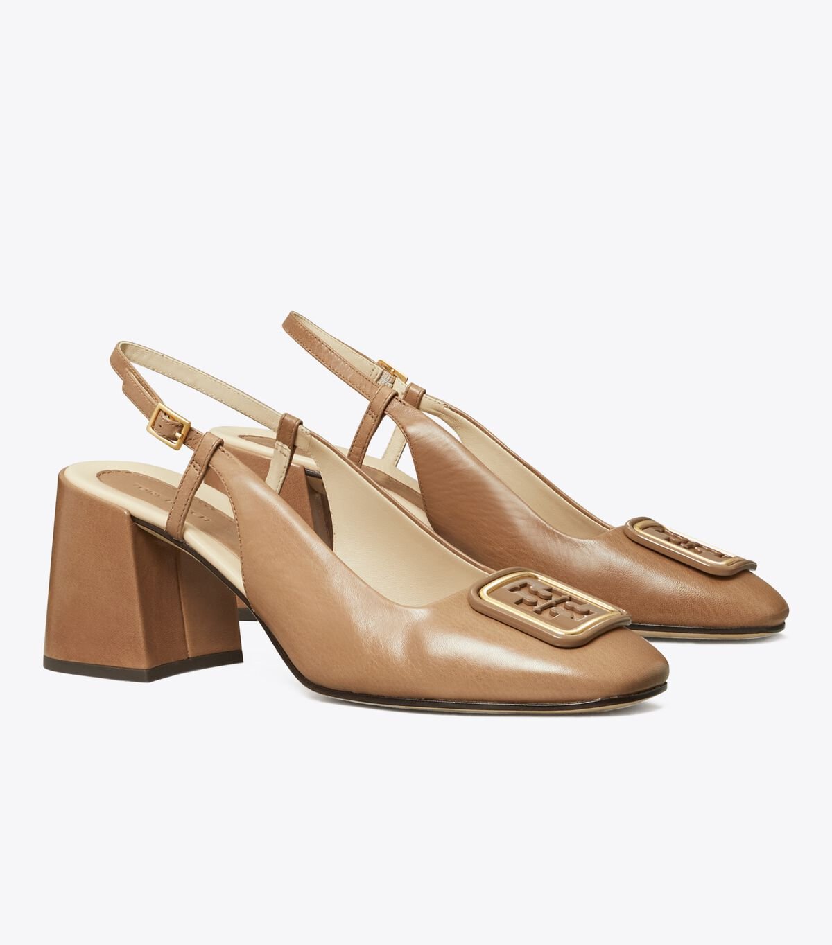 Women's Tory Burch Georgia Slingback Pumps Beige | MVSIBD-628 - Tory Burch Outlet Sale