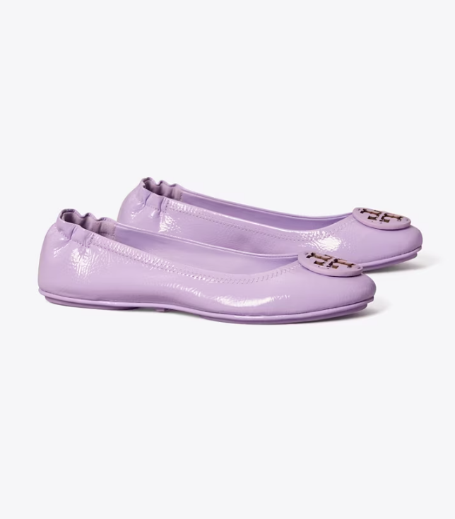 Women's Tory Burch Minnie Travel Flat Shoes Purple | BFQLGW-024 - Tory Burch Outlet Sale