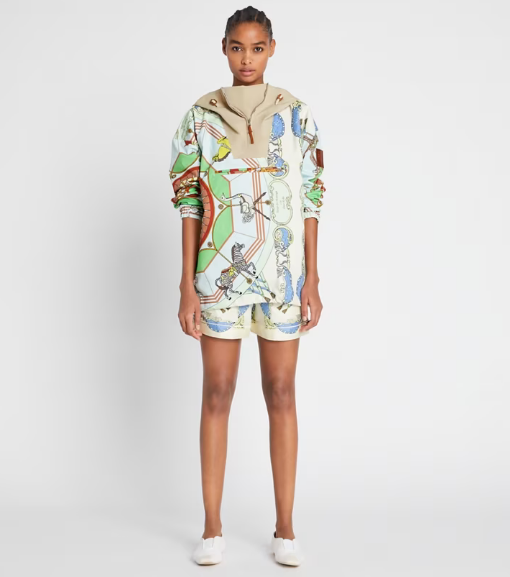 Women's Tory Burch Printed Half-zip Windbreaker Multicolor | QWBYGJ-860 - Tory Burch Outlet Sale