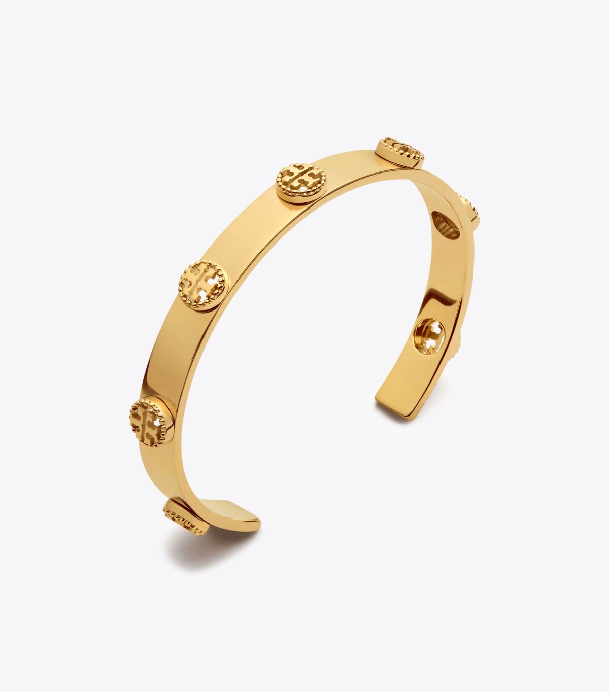 Women's Tory Burch Milgrain Logo Cuff Bracelet Gold | ZMPQFO-702 - Tory Burch Outlet Sale