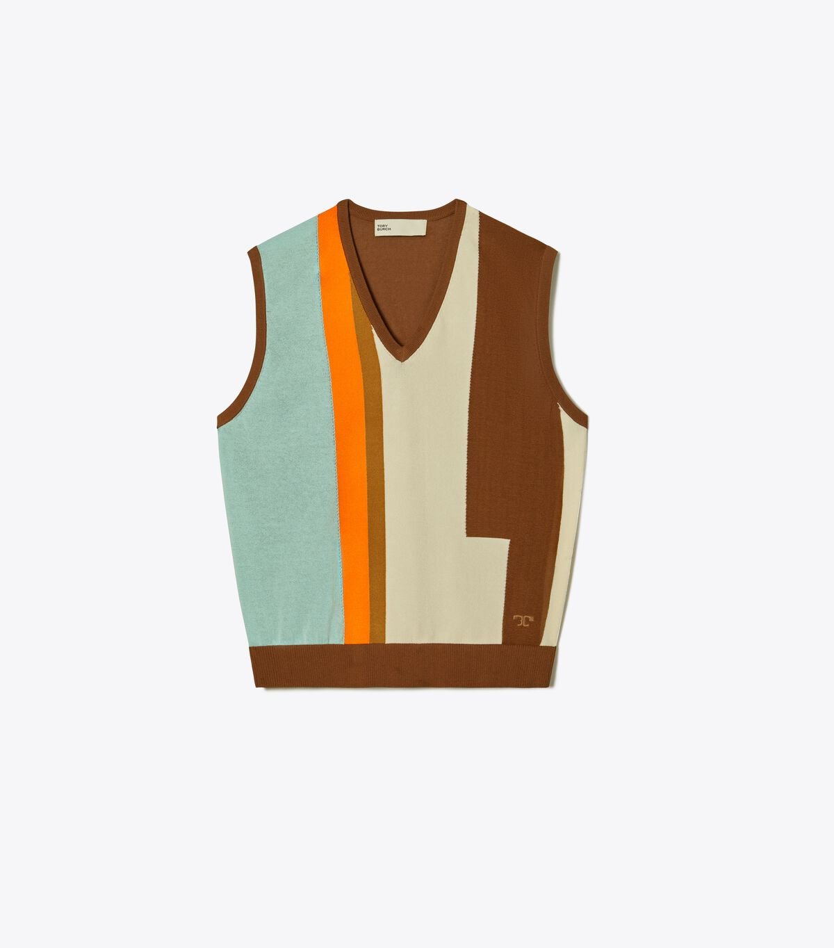 Women's Tory Burch Colorblock Sweater Vest Multicolor | YXIDOR-560 - Tory Burch Outlet Sale