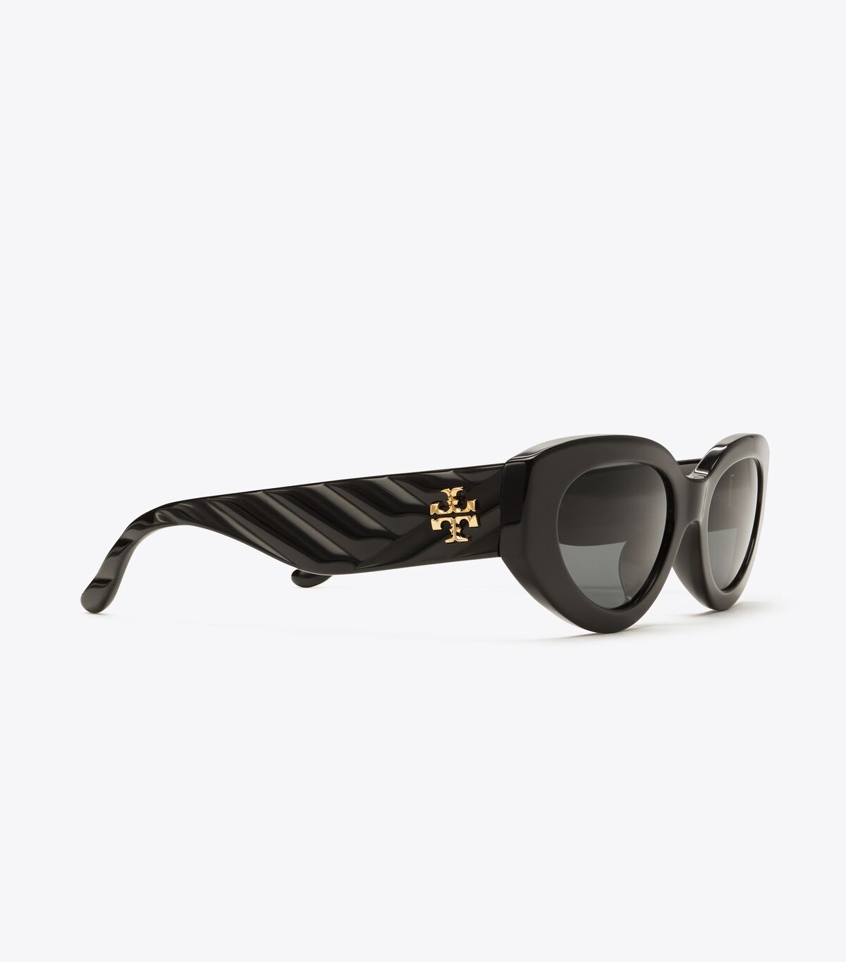 Women's Tory Burch Kira Chevron Cat-eye Sunglasses Black / Grey | SKFUXH-736 - Tory Burch Outlet Sale