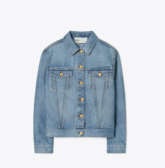 Women's Tory Burch Denim Jackets Azure | FPEHRC-027 - Tory Burch Outlet Sale