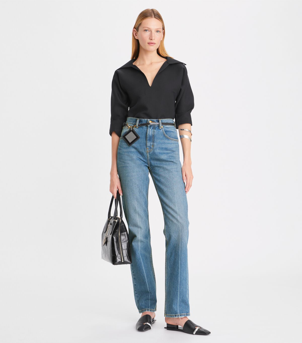 Women's Tory Burch Mid-rise Slim Straight Jeans Light Blue | LKYOSN-107 - Tory Burch Outlet Sale