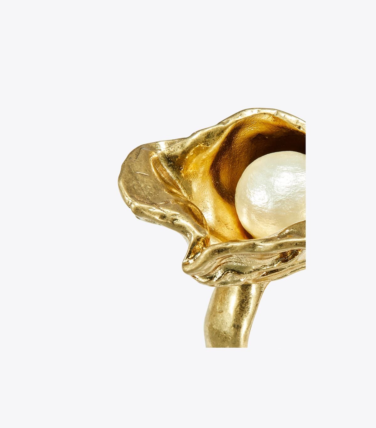 Women's Tory Burch Brutalist Oyster Ring Gold | LVWJDF-192 - Tory Burch Outlet Sale