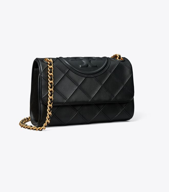 Women's Tory Burch Small Fleming Soft Convertible Shoulder Bags Black | QNJHPS-079 - Tory Burch Outlet Sale