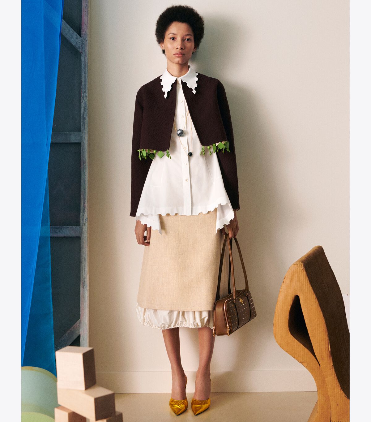 Women's Tory Burch Poplin Shirts White | MCZSBQ-210 - Tory Burch Outlet Sale