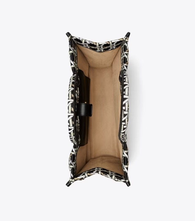 Women's Tory Burch Square Knit Handbag Black / White | QLTEYW-204 - Tory Burch Outlet Sale