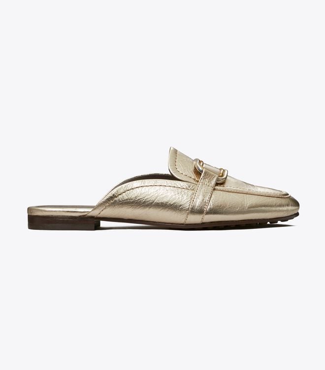 Women's Tory Burch Georgia Backless Loafers Gold | JQGVUD-825 - Tory Burch Outlet Sale