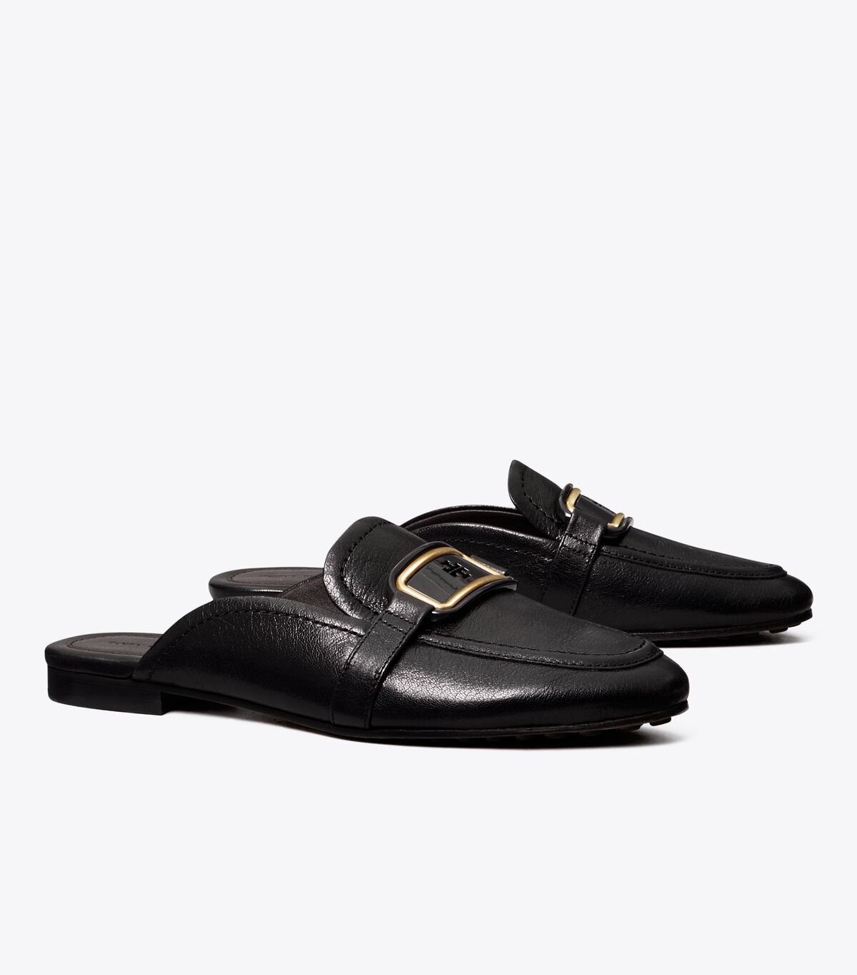 Women's Tory Burch Georgia Backless Loafers Black | ODBJKZ-951 - Tory Burch Outlet Sale