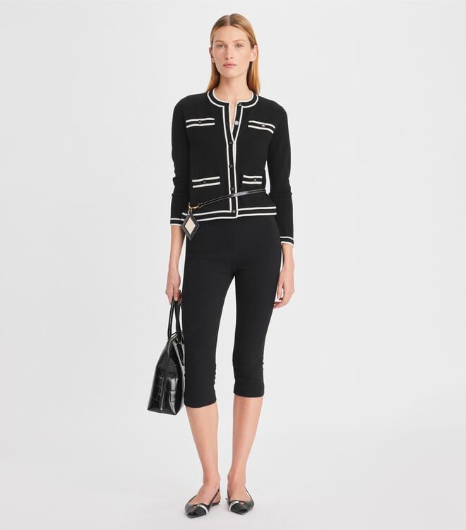 Women's Tory Burch Kendra Shirts Black | XACSIJ-108 - Tory Burch Outlet Sale