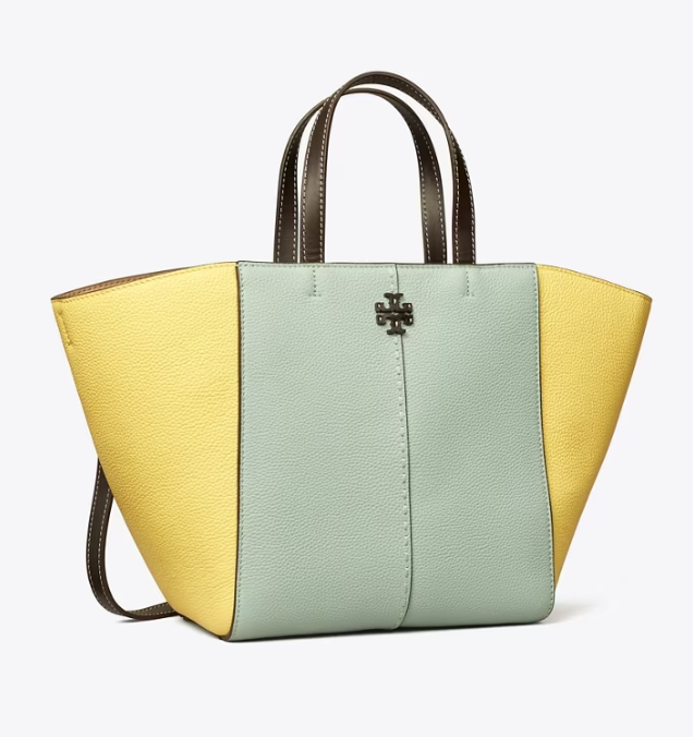 Women's Tory Burch Mcgraw Color-block Handbag Yellow / Green | VFJGSO-298 - Tory Burch Outlet Sale