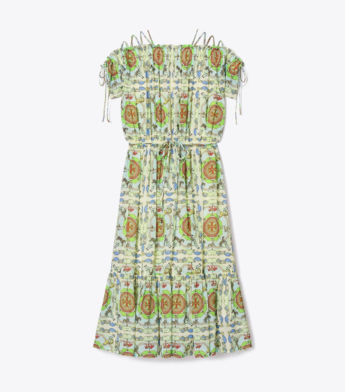 Women's Tory Burch Printed Silk Dress Mint | CKLJDB-231 - Tory Burch Outlet Sale