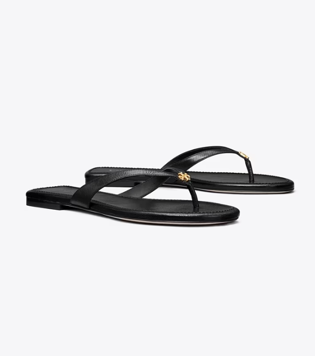 Women's Tory Burch Classic Flip Flops Black | XWSBUE-503 - Tory Burch Outlet Sale