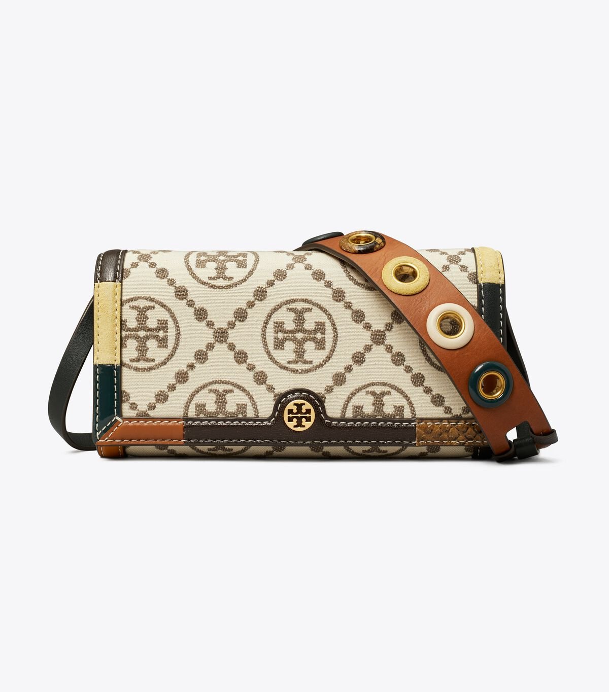 Women's Tory Burch T Monogram Grommet Crossbody Bags White | YHJISE-407 - Tory Burch Outlet Sale
