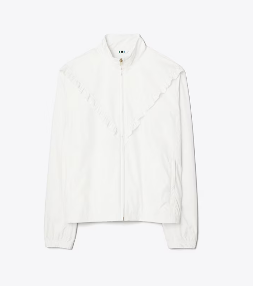 Women's Tory Burch Ruffle Windbreaker Olive | DKCUHN-632 - Tory Burch Outlet Sale