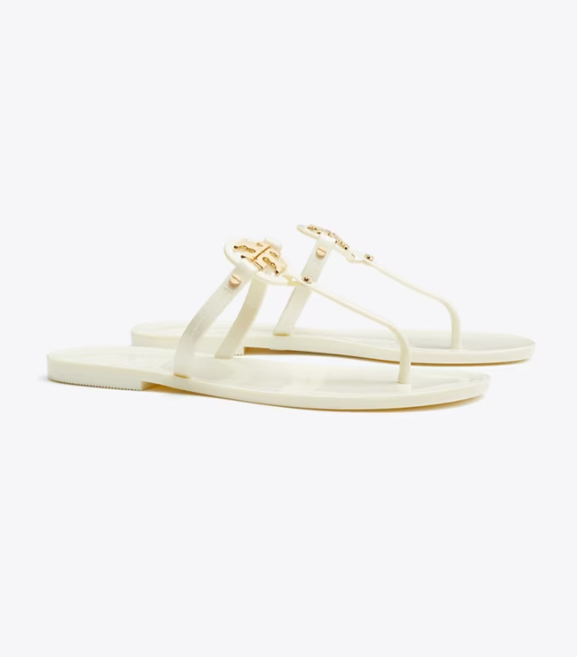 Women's Tory Burch Mini Miller Jelly Thong Sandal Sandals Cream | YBDNEK-398 - Tory Burch Outlet Sale