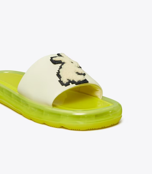 Women's Tory Burch Rabbit Bubble Jelly Slides Light Green | URCBNZ-416 - Tory Burch Outlet Sale