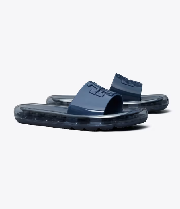 Women's Tory Burch Bubble Jelly Slides Navy | MLNDPY-394 - Tory Burch Outlet Sale