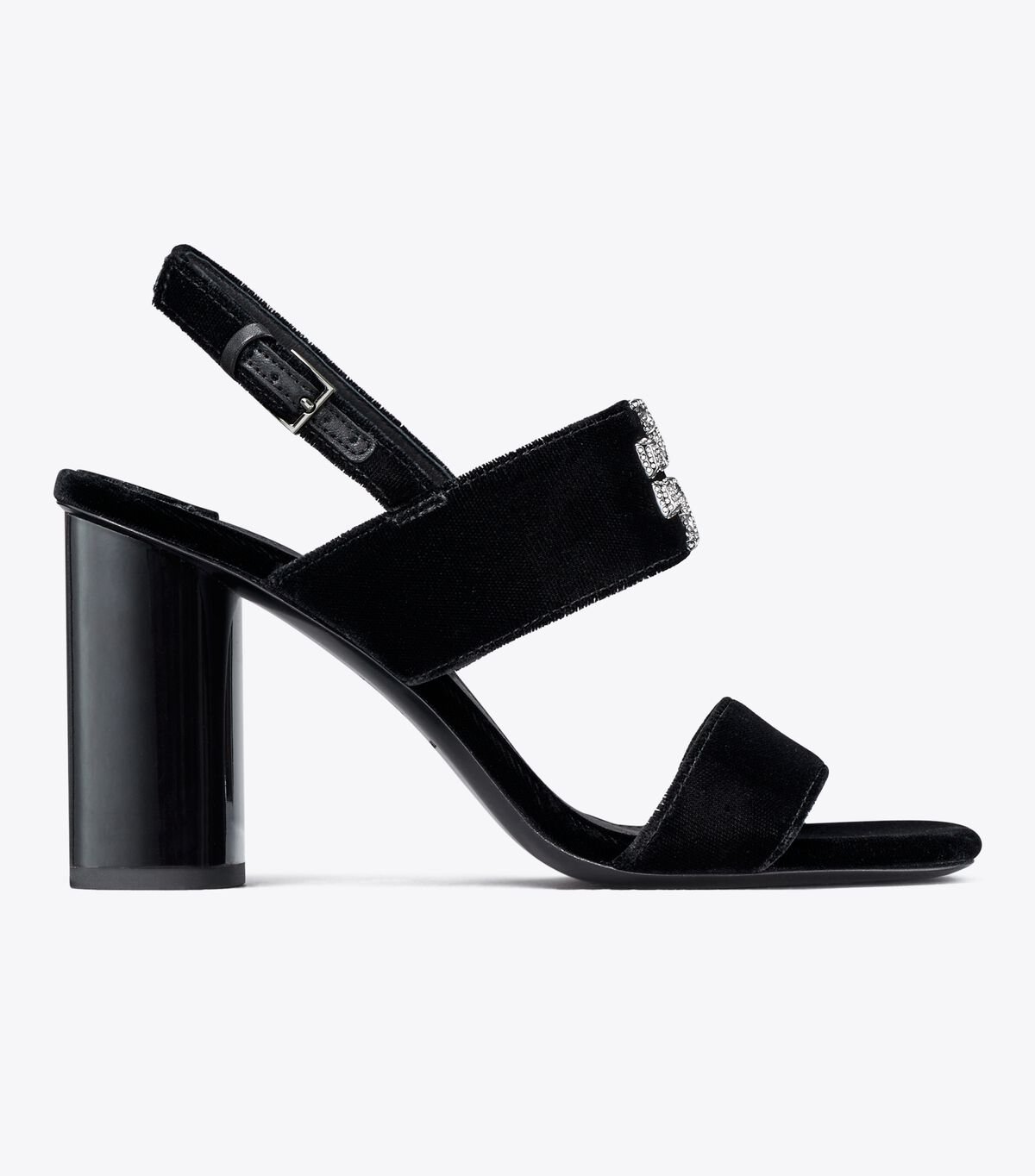 Women's Tory Burch Eleanor Pavé Heels Sandals Black | FYULTH-395 - Tory Burch Outlet Sale
