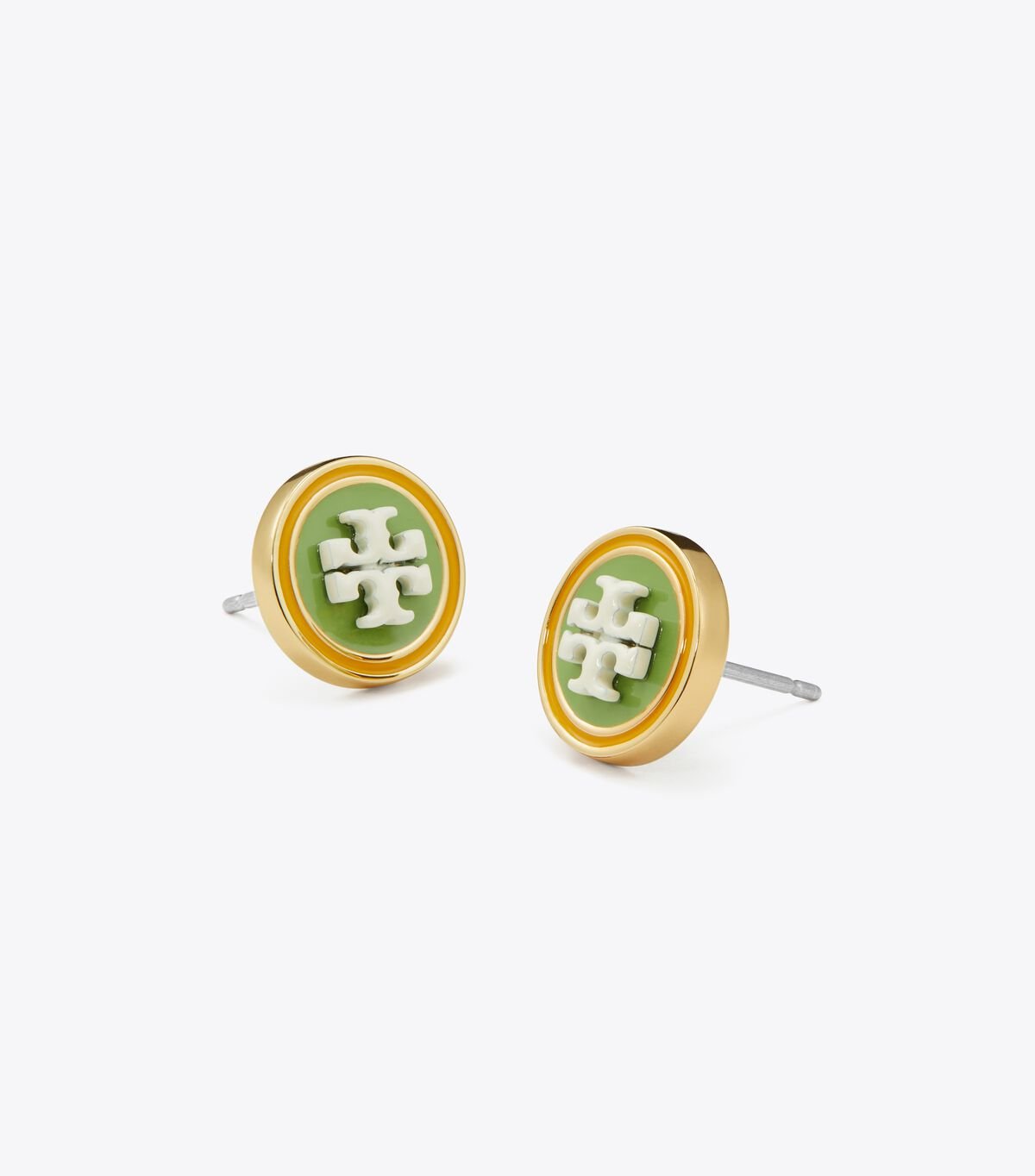 Women's Tory Burch Kira Enamel Circle-stud Earrings Gold / Green | QGDXIW-034 - Tory Burch Outlet Sale