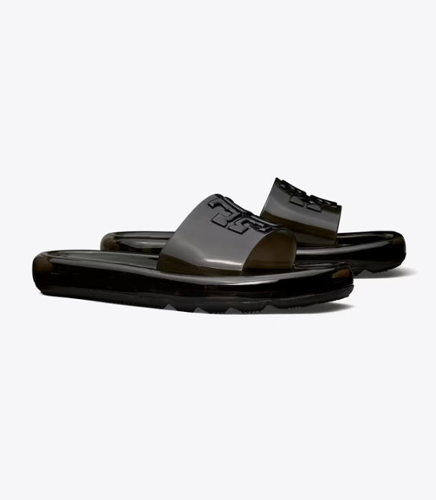 Women's Tory Burch Bubble Jelly Slides Black | LIUDXS-574 - Tory Burch Outlet Sale