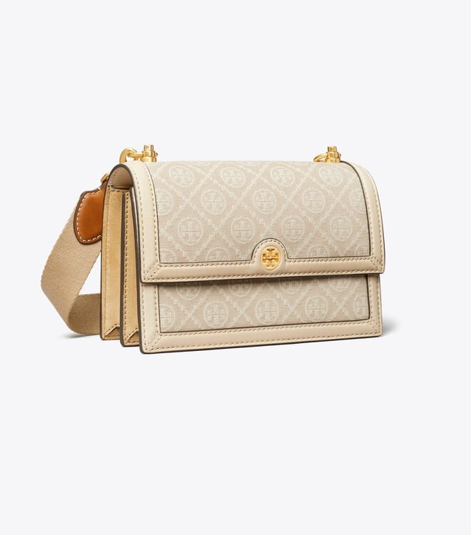 Women's Tory Burch Small T Monogram Shoulder Bags White | HFYVWI-341 - Tory Burch Outlet Sale