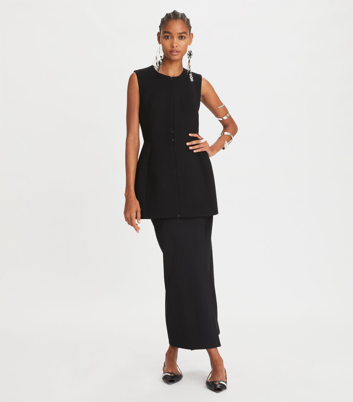 Women's Tory Burch Hook-and-eye Tunic Skirts Black | ZPOFCW-237 - Tory Burch Outlet Sale