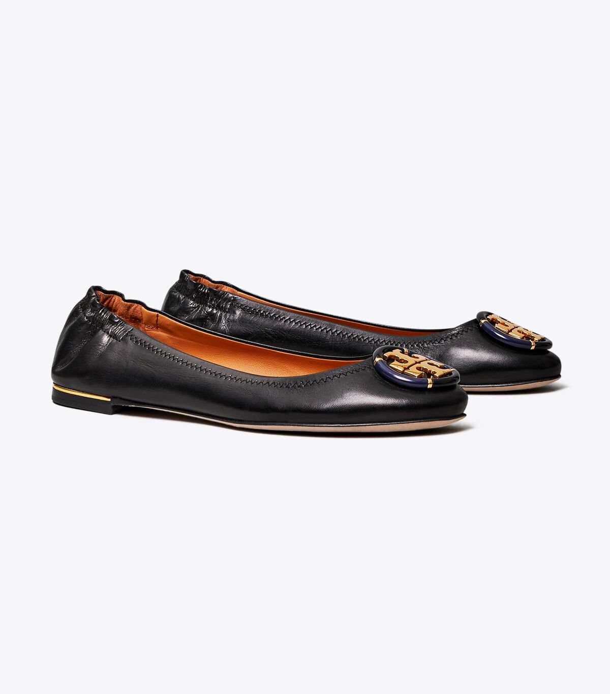Women's Tory Burch Multi-logo Ballet Flats Black | FJKYUG-478 - Tory Burch Outlet Sale