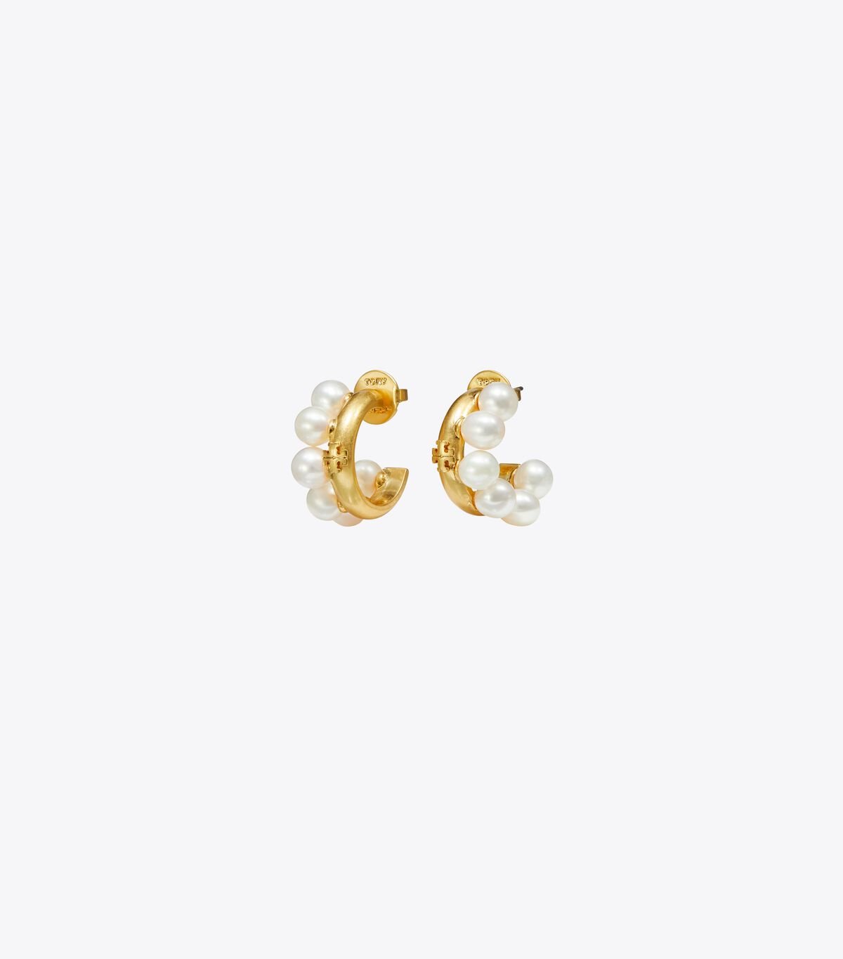 Women's Tory Burch Kira Pearl Hoop Earrings Gold | HZRNAT-751 - Tory Burch Outlet Sale
