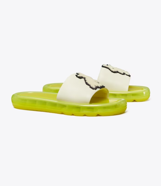 Women's Tory Burch Rabbit Bubble Jelly Slides Light Green | URCBNZ-416 - Tory Burch Outlet Sale