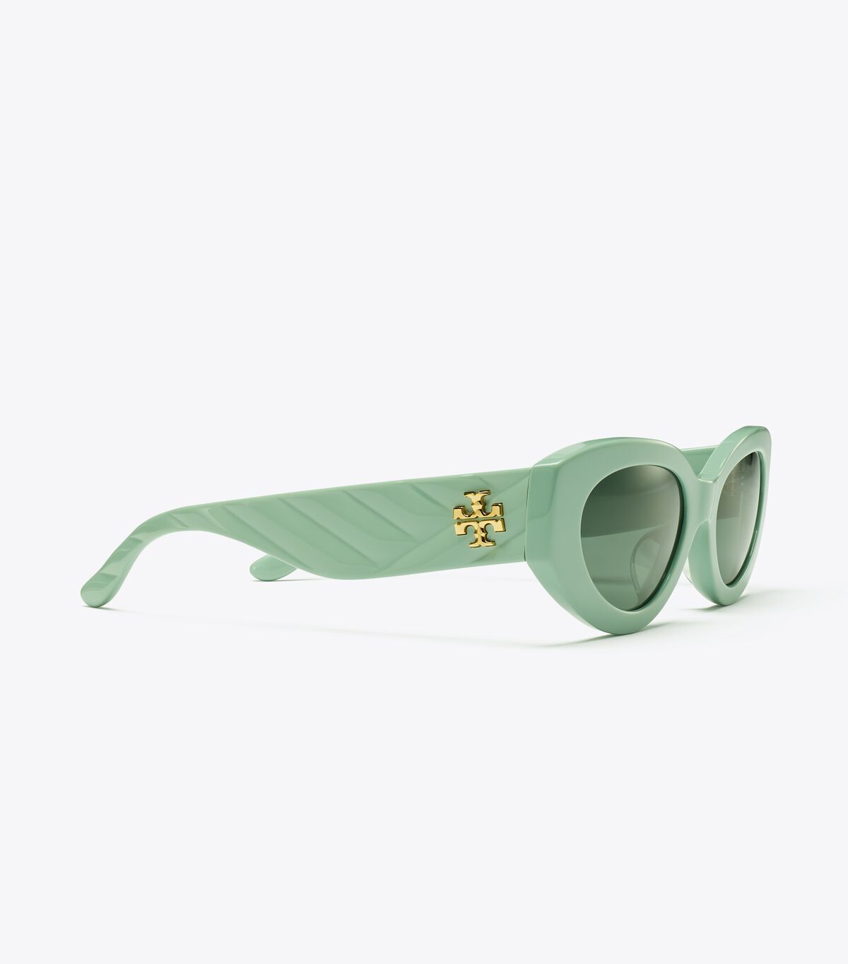 Women's Tory Burch Kira Chevron Cat-eye Sunglasses Mint / Grey | WRETIL-179 - Tory Burch Outlet Sale