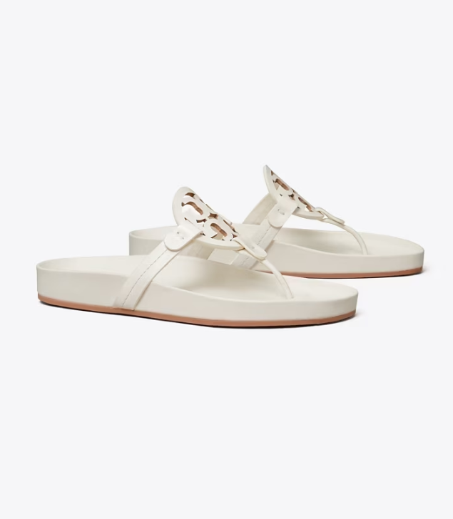 Women's Tory Burch Miller Cloud Sandals White | DHXEVF-304 - Tory Burch Outlet Sale
