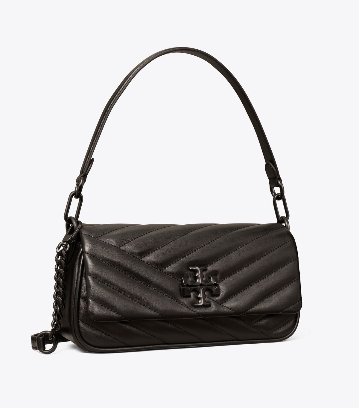 Women's Tory Burch Small Kira Chevron Flap Shoulder Bags Black | CEQZYL-652 - Tory Burch Outlet Sale
